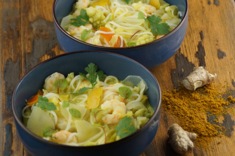 Bouillon Thaï, curry et crevettes sauvage Chef Luc